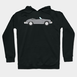 Porsche 356 Sports Car Grey Print Hoodie